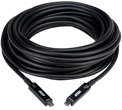 ATEN UE3410F Active Ultra HD Optical Cable with USB-C - Black, 10m