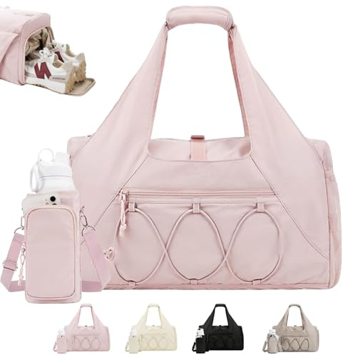 AUNGKWANG Gym Tasche Damen, Yogatasche mit Schuhfach, Nassfach and Wasserflaschenhalter, Sporttasche Fitnesstasche Sportrucksack Travel Bag für Reisen, Wandern, Schwimmen, Yoga, Camping, Wochenende