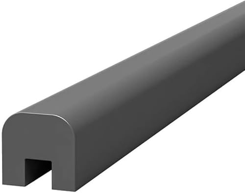 courante rampe Rampes d'escalier en bois, garde-corps en verre, capuchon de canal supérieur de garde-corps en verre, longueur de la fente extérieur(Grey,150cm)