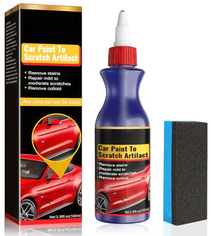 2026 Liquide Réparation Rayures Voiture, Rénovateur Peinture Carrosserie Anti-Rayures,Nettoyage et Entretien Peinture Automobile,Polish Voiture Éponge, Efficace Contre les Éraflures et Rayures,100ml
