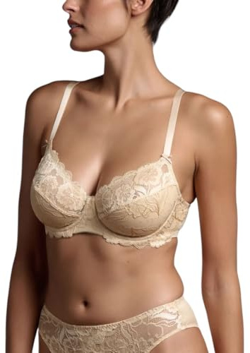 Belseno Lepel Reggiseno in Pizzo Balconcino Coppa B art. 251 colori Bianco Nero e Fard