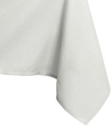 AmeliaHome Tischdecke oval 120x160 cm Tischtuch Tafeldecke Fleckschutz Lotuseffekt Abwaschbar Wasserabweisend Glänzend Glatt Empire Ecru
