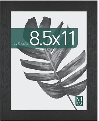 MCS Studio Gallery Cadre Photo Effet Bois Noir 21,6 x 27,9 cm, 8.5x11 inch | Studio Gallery Cadre photo en bois d'ingénierie noir vertical et horizontal à suspendre au mur avec chevalet