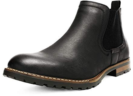 Bruno Marc Stivali da Uomo Chelsea Boots Impermeabili Stivaletti Elastico Outdoor Vintage Ankle Boot Classic Ankle Stivaletto in Pelle,Size 40,Nero,PHILLY-2
