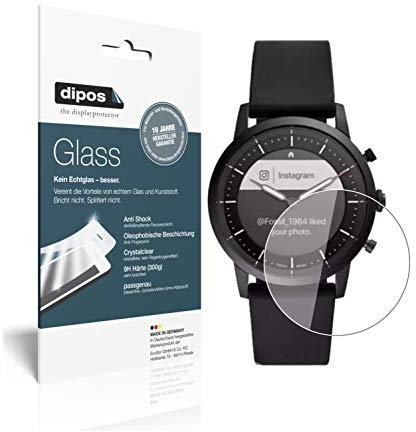 dipos I 2X Displayschutz klar kompatibel mit Fossil Hybrid HR Schutzfolie 9H Anti-Shock
