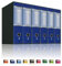 LogicaShop UBOX 6 Raccoglitori ad Anelli A4 Dorso 8 con Custodia Cartone, Formato Protocollo, Registratore con Meccanismo a Leva D, Raccoglitore con Scatola, Faldone Universale (Blu)