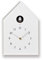Lemnos Kuckucksuhr Birdhouse/Designer Cuckoo Clock aus Japan/Kuckucksuhr mit Batterie und Lichtsensor/Vogeluhr aus Holz/Kuckucksuhr modern Design - Farbe Weiß