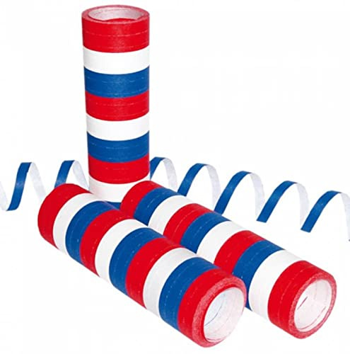 Globos Serpentine 4 Meter Papier blau/rot/weiß 20-teilig