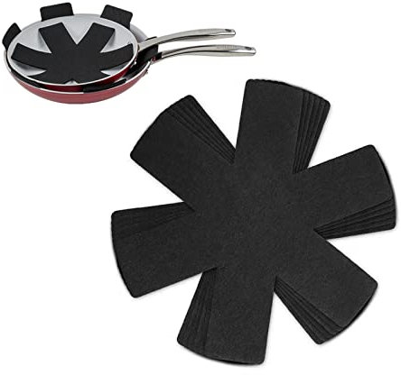 Separadores de ollas y sartenes, Protector de sartenes para Evitar arañazos - Juego de 8 Protectores de ollas para apilar, sartenes, cacerolas, sartenes de gres, Wok 38cm