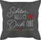 Kissen 50x50 - Valentinstag Partner Ideen - Schön dass es dich gibt - Geschenke für Frauen Weihnachts-Geschenk Geschenkideen Freundin Schwester Lieblingsmensch Weihnachten - 50 x 50 cm - Grau
