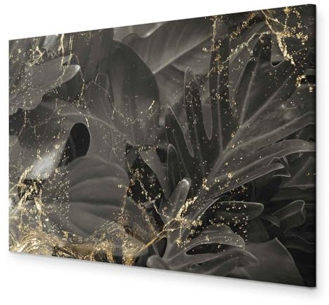 murando - Wandbilder XXL Lilien 120x80 cm 1 tlg Wand Deko Leinwand Bilder Groß Wanddeko Wohnzimmer Schlafzimmer Kunstdrucke Art - Floral Monstera Natur Pflanzenmotiv Blätter b-C-10113-b-a