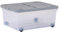 Wham Set of 3 30L Plastic Storage Box with Wheels & Folding Lid Clear/Cool Grey