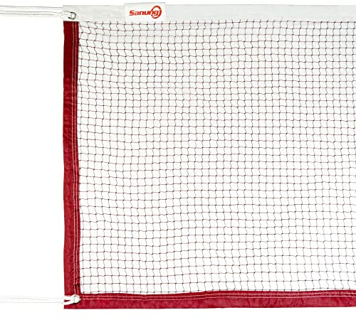 Sanung Tragbares Badmintonnetz, Badminton Zubehör, Standardgröße, für drinnen und draußen, Polyester-Badmintonnetz, Ersatz für Hinterhof, Strand, Garten, wetterfest und verschleißfest, 6 m x 7,5 m