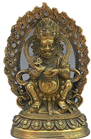 NEFSO Tibet-Buddhismus Reine Bronze exorziert böse Geister Mahakala Wrathful Deity Statue