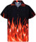 King Kameha Funky Hawaiian Shirt, Men, Shortsleeve, Flames, Orange, M