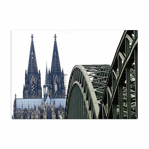 Vero Home 16304 Glas-Schneidebrett | Motiv Orte Köln | rutschfest, kratzfest und lebensmittelecht | Maße: 39 x 29 cm