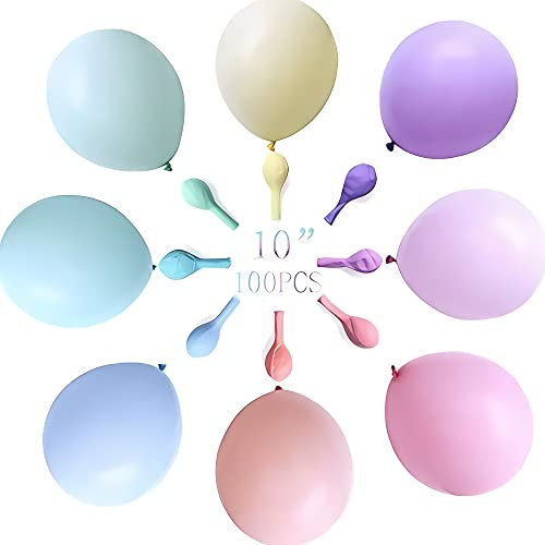 Luftballons Pastell 10 Zoll 100 Stück Luftballons Bunte Regenbogen Colored Latex Ballon für Geburtstag Einhorn Hochzeit Meerjungfrau Baby Partydekorationen