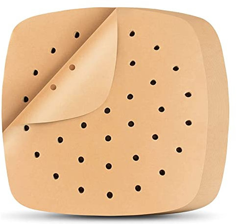 Wubao Air Fryer Paper Liners Square Disposable 100% Unbleached Perforated Parchment for Air Fryer Accessories