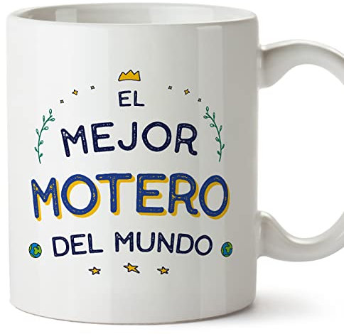 MUGFFINS Tazas para MOTERO hombre - En Español - Mejor del Mundo - 11 oz / 330 ml - Regalo original y divertido