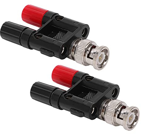 2 Stück BNC-Stecker auf Dual 4 Mm Bananen-Bindepfosten BNC-Bananen-Adapter Bananenbuchsen-Buchsen-Bindepfosten RF-Koaxial-Splitter-Adapter-Anschluss