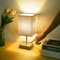 Aomeya Touch Control Table Lamp, 3-Way Dimmable Bedside Lamps Nightstand Lamps with Flaxen Fabric Shade for Bedroom Living Room,LED Bulb Included (Grey-1Pcs)