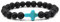 Musihy Lavagestein Armband, Perlenarmband Herren Kreuzen Armband Perlen Gummizug Umfang 19CM