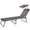 AKTIVE Tumbona Plegable con Parasol Gris, Antivuelco, Reclinable 3 Posiciones, Material: Acero y textileno, Medidas: 193x53x30cm, Peso máx. soportado 110Kg, Tumbonas Plegables (62288)