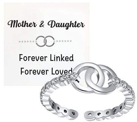Tonsee Accessoire Verstellbare Damen Ringe Schmuck Europäische und amerikanische Doppelring Ring Personalisiertes Mesh Rot Runde Öffnung Verstellbarer Zeigefingerring Ringetui Für 2 Ringe (B, A)
