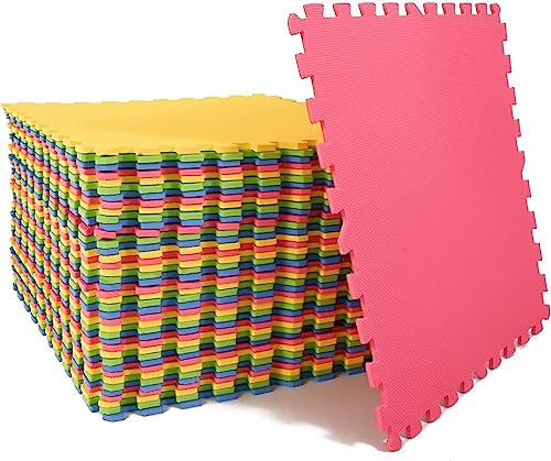 Large Interlocking Soft Foam EVA Floor Jigsaw Mat Garden Play Room Tiles 60x60cm (12 Mats (48 Square Feet))
