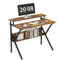 CAIYUN 70cm Computer Desk, Home Office Desks for Home, Small Desk for Small Spaces, Brown Desk with Monitor Stand