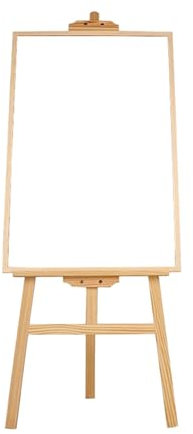 LOOQS Lavagna Bianca cancellabile a Secco con treppiede - Cornice in Legno ， per cavalletto Artistico per Esposizione di Negozi di scuole (Size : 60x90cm)