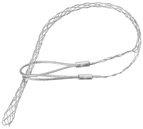 sourcing map Cable Pulling Grip for Light & Heavy Cable(d:6-9mm,Silver) 33cm,1.1FT Wire Mesh Puller Socks Grip Double Head Galvanizing Steel Wire Grips Net Cover Smooth