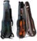 WUQIMUSC Custodia per violino 4/4 guscio rigido in fibra di carbonio leggera custodia triangolare con cinghie posteriori borsa portaoggetti accessori esterni (colore nero)