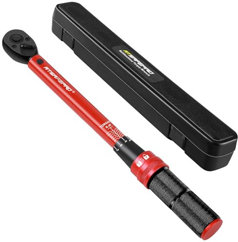 ATsafepro Chiave dinamometrica da 3/8, doppia direzione, regolabile, 10-120 Nm, precisione ± 3%, chiave dinamometrica a scatto per auto, moto, bicicletta