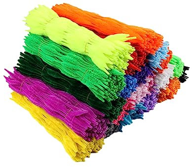 EXCEART 100 Stück Für Glitzernden Pfeifenreiniger Chenille Bastelstiel Kidcraft Spielset Pädagogisches DIY Herstellen Pädagogische Gewellte Oberteile Bar