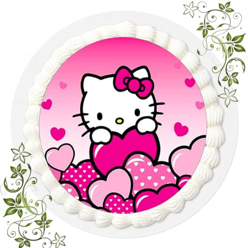 ich FONDANT Tortenbild, Zuckerbild mit Motiv, Essbares Foto für Torten, Tortenbild, Tortenaufleger Ø 20cm FONDANT Hello Kitty Nr. 26