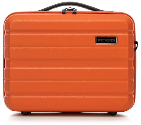 WITTCHEN COMODO Line Kosmetikkoffer Reisegepäck Kulturbeutel Kosmetiketui aus ABS Kosmetiktasche Damen Reiseetui Abnehmbarer Trageriemen Größe XS Orange