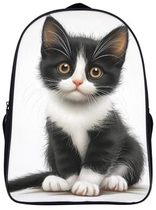 GUYDZOOM Cat Schulrucksack Mädchen Teenager Schul Rucksack Grundschule Schulranzen Kinder Schultasche Casual Daypacks School Bag 40x28x16cm