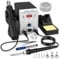 ILIBILIB - Estación de soldadura 2 en 1 SMD de 60 W, estación de soldadura con pantalla digital y 5 puntas intercambiables, alambre de soldadura, boquillas, aspirador, limpiador de soldadura