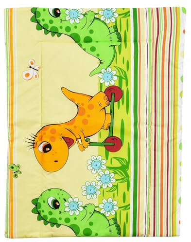 Baby Delux Wickelauflage Wickelunterlage 60x75 cm weiche Wickeltischauflage Baumwolle wasserdicht waschbar (Dino orange)