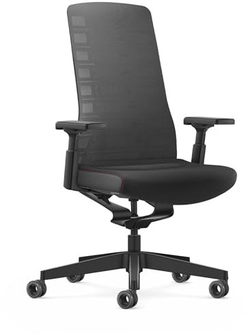 Interstuhl Bürostuhl Pure Active Edition - Der Bürostuhl der Sich Gewicht und Bewegung anpasst - ergonomische Smart-Spring Technologie - Made in Germany (4D-Armlehne, Schwarz | Anthrazit)