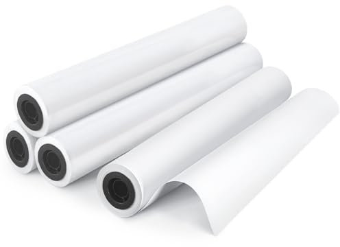 Plotterpapier 36x150, Breitformat-Papierrollen, 4 Rollen, CAD Inkjet-Rollen 9 kg Bond, Goefun Bond Papierrollen 5,1 cm Kern für CAD-Druck auf Breitformatdruckern