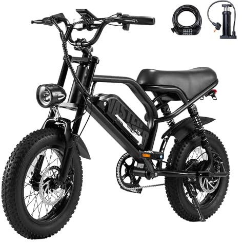 VDL A13 E Bike Elektrofahrräder-Ebike mit 36V 13Ah Batterie, E-Bike 16 * 3.0 Zoll Fat Tire, Off-Road Mountainbike für Lange Reichweite bis 35/60km mit LCD-Display