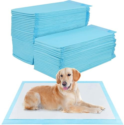 YSWOVUO 50 Stück Trainingspads für Hunde und Welpen, 60 x 90cm Welpen Unterlagen, Inkontinenzunterlage Einweg für Hunde, Welpenunterlagen Auslaufsicheres 5-lagiges Design, Urin Unterlage Hund
