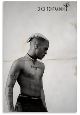 POKKMNJB Xxxtentacion Rapper-Poster, ästhetischer Leinwand-Kunstdruck, Heimdekoration für Schlafzimmer, Wohnzimmer, 30 x 45 cm, ungerahmt