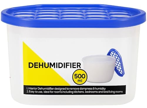 ANGIX Dehumidifier 500ml - Moisture Absorber & Closet Dehumidifier Helps Absorbs Damp, Mildew, Mould & Condensation- From Home & Office, Strong Disposable Interior Dehumidifiers (Pack of 5/10/20) (1)