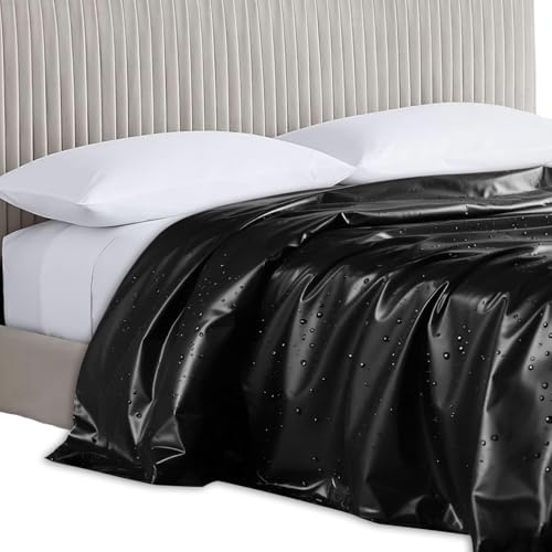 VLYX PVC wasserdichte und Ölbeständige Massagelaken - Verdicktes Schutzlaken für Spa, Polsterung und Schneiderei (Schwarz 160 * 220)