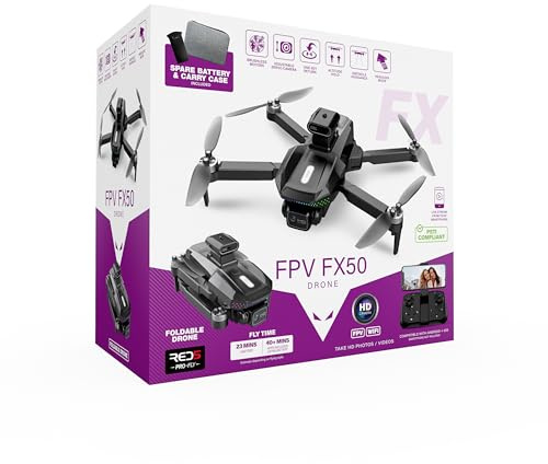 RED5 FX50 720p HD FPV Wi-Fi Secure PSTI Foldable Remote Control Quadcopter Drone