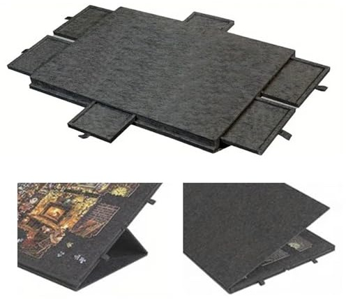 RATSTONE Puzzlebrett mit Schubladen，Puzzlebrett 1000 Teile，Teile Geneigtes Puzzle mit 2-in-1 Design Ständer und Abdeckung und 6 Schubladen Leichte Puzzle-Plattform,Leichte Filzpuzzle-Plattform