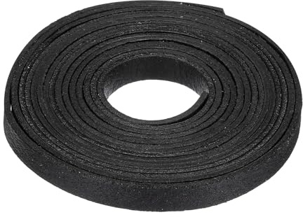 Unifizz 3.3 Yard x 10 mm Flat Leather Cord for Jewellery Making, Leather Strap Cord for DIY Crafts, Bracelet Necklace Craft Leather Cord - Black
